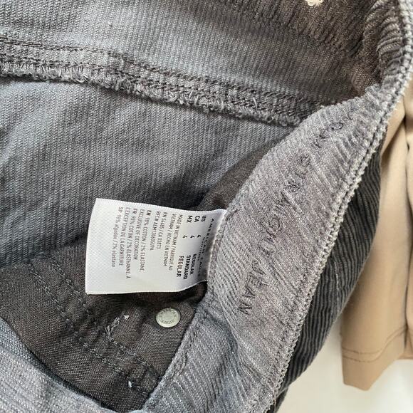 American Eagle Stretch Mom Straight Jean‎ Gray Corduroy Ankle Length Size 4 - Picture 9 of 10